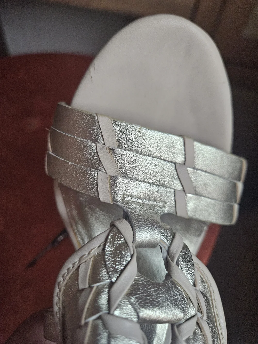 Cole Haan Silver Braided Leather High-Heel Sandals Size 10 Nikeair Comfartable